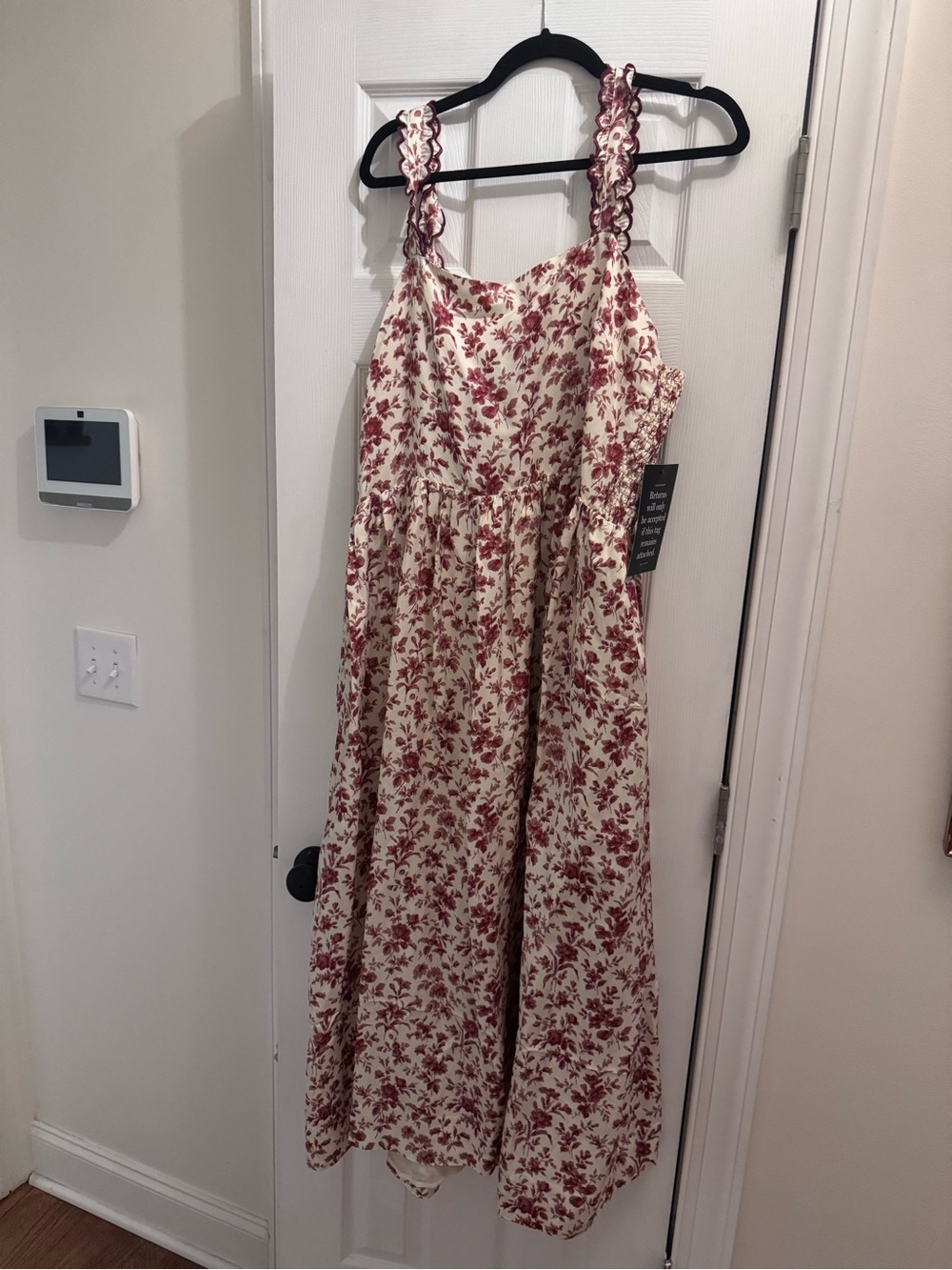 Tuckernuck Cream and Red Floral Midi Dress
